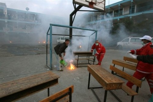 offensive sur une école ONU le 17 janvier 09.jpg