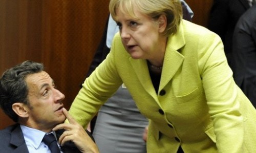 Angela Merkel et sarközy au smt eur. de Brux le 19 juin 09.jpg